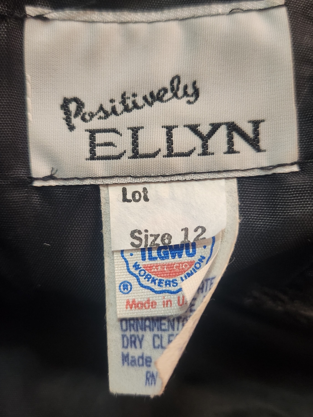 Vintage 80s Positively Ellyn Black Velvet Plaid Party Dress Size 12 Made in USA - Picture 11 of 13